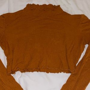 Orange long sleeve crop top